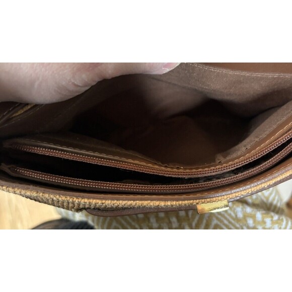 Etienne Aigner Woven Purse Tan And Brown - Picture 11 of 12